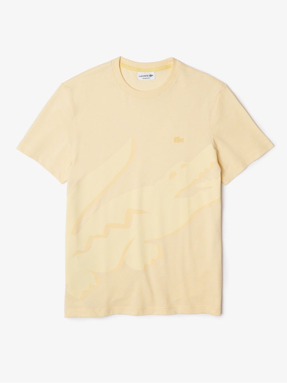 Lacoste Crocodile Print Crew Neck Stretch Organic Cotton Pique T-shirt